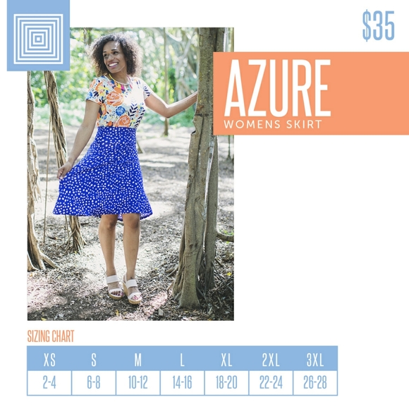 NWT XXS LULAROE AZURE SKIRT floral - Picture 4 of 4